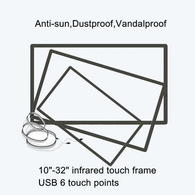 75Inch Hồng ngoại Ir Touch Display 10 Point Touch Screen Overlay