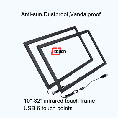 Bảng điều khiển màn hình cảm ứng Antiglare 32 inch Ir Kính cường lực 3mm chống phá hoại