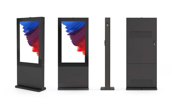 Màn hình LCD ngoài trời 65 inch Quảng cáo Kiosk Sàn đứng IP65 Chống thấm nước